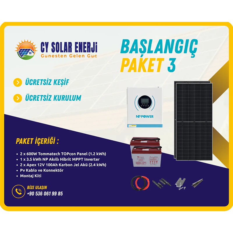 Cy Solar Market Hazır Ges Paketi 3 - 3.5kw off-grid ges